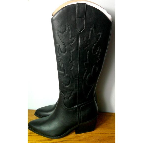 Madden NYC Cowboy Western Black Boots Women's 6 - Picture 3 of 8